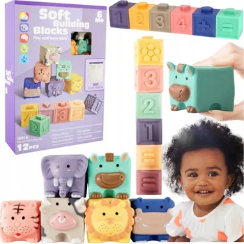 Miękkie Stavebnice Sensoryczne Hračka Do Vany 12 ks Zvířátka Čísla