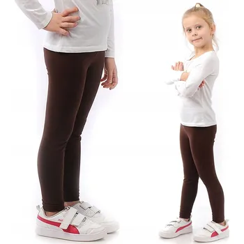 Dívčí legíny LAEMI dětské legíny dlouhé klasické bavlna hnědé velikost 98