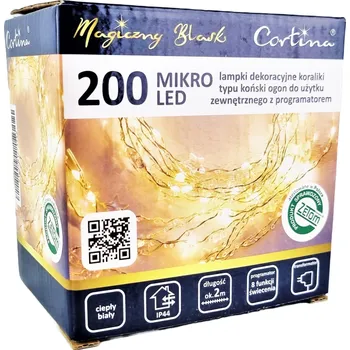 Vánoční dekorace Světelný řetěz koňský ohon na drátku 200 LED, 80/19/NIK/WW