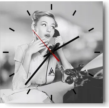 Hodiny Velké nástěnné hodiny 40x40 Vintage Skleněné hodiny Čtvercové Tiché