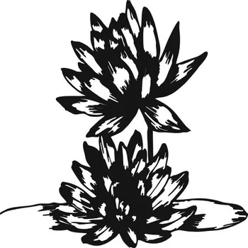 Samolepící dekorace Samolepka na zeď Drukant R045 Leknín 35x35 cm černá