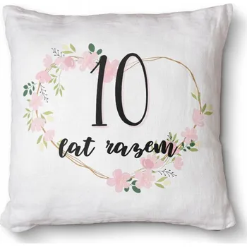 Obraz Měkký foto polštář s s potiskem jako dárek 40x40 cm - 10 let spolu