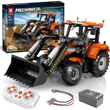 ostatní stavebnice STAVEBNICE TRAKTOR BAGR NA DÁLKOVÉ OVLÁDÁNÍ S LOPATOU 1496