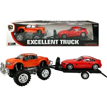 autíčko Odtahové vozidlo Monster Truck s autem 58 cm oranžové