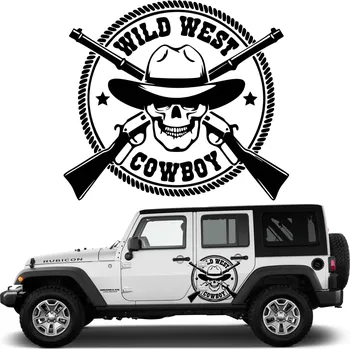 Samolepicí dekorace na vozidlo Samolepka na auto JEEP LEBKA LEBKA KOVBOJ 45x40