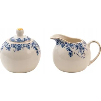 Cukřenka Konvička na mléko Cukřenka Modré Květiny Porcelán