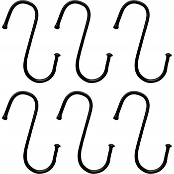Věšák HÁČEK VĚŠÁK DRŽÁK MULTIFUNKČNÍ LIŠTA DO KUCHYNĚ ČERNÁ 10 CM 6 KUSŮ