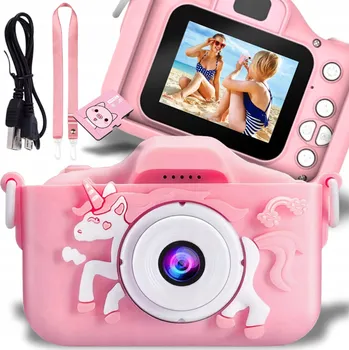 Digitální kompakt Digitální fotoaparát Avante Dětský digitální fotoaparát Koťátko pro děti, růžový