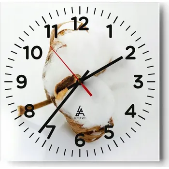 Hodiny Kuchyňské nástěnné hodiny 30x30 Bavlna Skleněné hodiny do obýváku Moderní Tiché