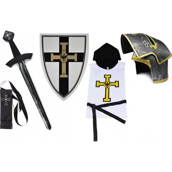 Karnevalový kostým Křižácká sada 5 dílů. KOSTÝM Rytířský oblek pro děti 3-7 let