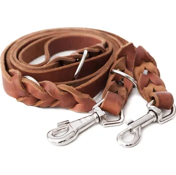 Vodítko pro psa Doggy Kožené přepínací vodítko Doggy, světlehnědé Velikost: R3 (2 cm x 225 cm)