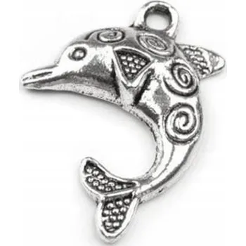 Přívěsek Kovový přívěsek DELFÍN (1 ks) STŘÍBRNÝ