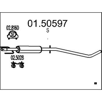 Auto-moto Střední tlumič výfuku MTS 01.50597