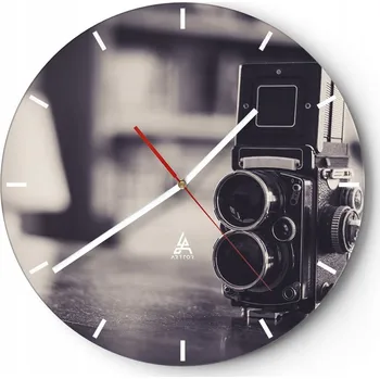 Hodiny Nástěnné hodiny do kuchyně 30x30 Retro Hodiny na skle do obýváku Loft Tiché