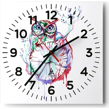 Hodiny Nástěnné hodiny do obýváku 40x40 Pták Tiché hodiny na skle Stylové