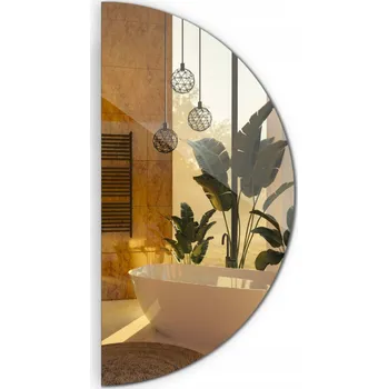 Zrcadlo Moderní Zrcadlo Půlkruhové Loft Nástěnné 90 cm