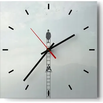 Hodiny Velké nástěnné hodiny 40x40 Abstrakce Skleněné tiché hodiny