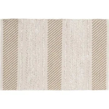Koberec KOBEREC KOBEREC BOHO béžový s pruhy MĚKKÝ 60x90 BÉŽOVÝ