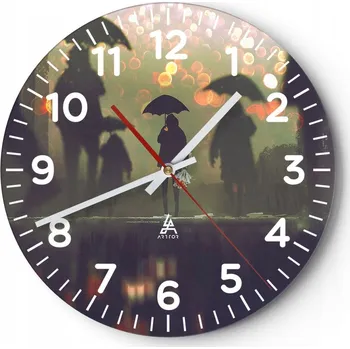 Hodiny Kuchyňské nástěnné hodiny 30x30 Déšť Moderní skleněné hodiny Tichý chod