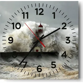 Hodiny Nástěnné hodiny do obýváku 40x40 Krajina Bezhluczne Skleněné hodiny Tiché