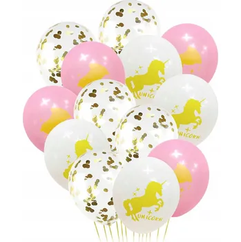 Balónek SADA BALÓNKŮ konfety JEDNOROŽEC UNICORN