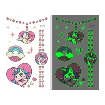 Odstranitelné tetování Smyvatelné tetování pro děti SVÍTÍCÍ JEDNOROŽEC EI214