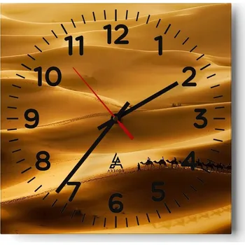 Hodiny Kuchyňské nástěnné hodiny 30x30 Krajina Skleněné hodiny do obýváku Moderní Tiché