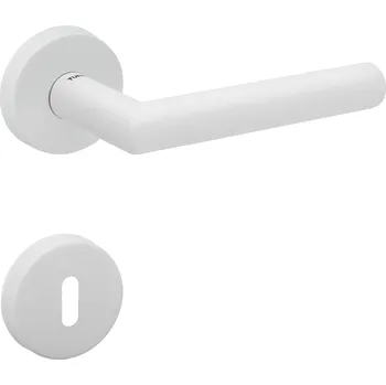 Dveřní kování TI - FAVORIT - R AP 2002 rozety BB, klika/klika WS - Bílá matná (152)