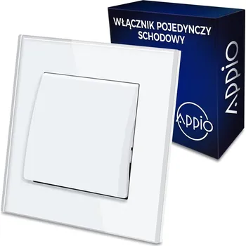 vypínač Jednopólový schodišťový vypínač, zapuštěný, skleněný Appio