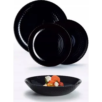 Talíř Jídelní sada 18 ks ČERNÁ PAMPILLE LUMINARC kulaté talíře jídelní souprava