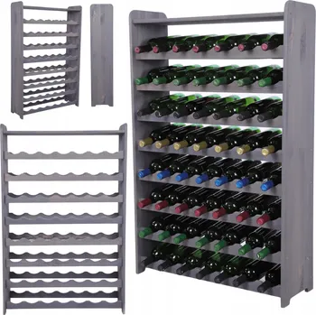 Stojan na víno Stojan na víno, láhve a nápoje, regál na víno, police na alkohol, 56 lahví