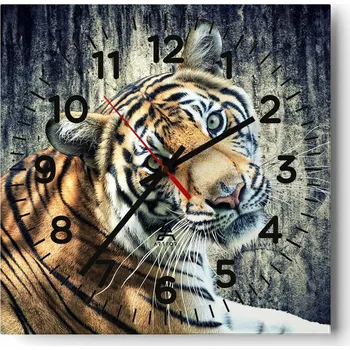 Hodiny Nástěnné hodiny do obýváku 40x40 Zvířata Bezhluczne Skleněné hodiny Tiché