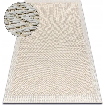 Koberec KOBEREC PLOCHÝ TKANÝ ORIGI 58x100 cm ZIG ZAG krémový sisal venkovní #D1530