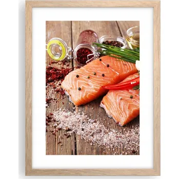 Obraz Obraz plakát v rámu světlý dub do obýváku 30x40 gastronomie na zeď