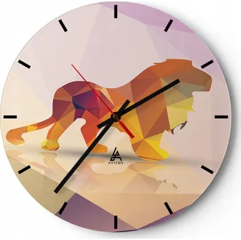 Hodiny Velké nástěnné hodiny 40x40 cm Zvířata Skleněné hodiny Kulatý Tiché