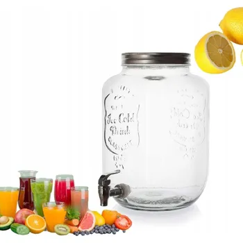 Zavařovací sklenice ZAVAŘOVACÍ SKLENICE 8 L s kohoutkem SKLENĚNÁ NÁDOBA NA OSLAVY svátky nový rok nápoje