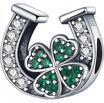 Přívěsek Přívěsek na náramek Trusky čtyřlístek postříbřený se zirkonem 925