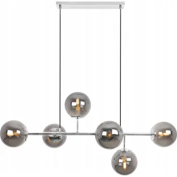 ZÁVĚSNÉ STROPNÍ SVÍTIDLO LUSTR STŘÍBRNÝ CHROMOVÝ GRAFITOVÉ SKLENĚNÉ KOULE 15CM