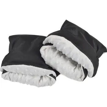 Kočárek Muf Rukavice na Kočárek Zateplené Minky Černá