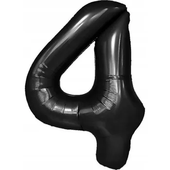 Balónek SUPER Fóliový Balón Číslice 4 Černý 450084 100 cm číslo narozeniny oslava