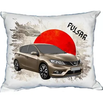 Povlak na dekorativní polštářek Polštářek s osobním autem Nissan Pulsar (Polštářek s osobním autem )