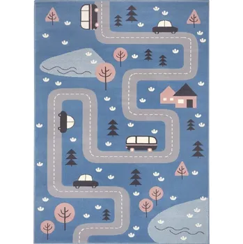 Koberec Měkký modrý dětský koberec, ulice, 80x150 cm