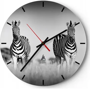 Hodiny Nástěnné hodiny do kuchyně 30x30 Zvířata Skleněné hodiny do obýváku Tiché