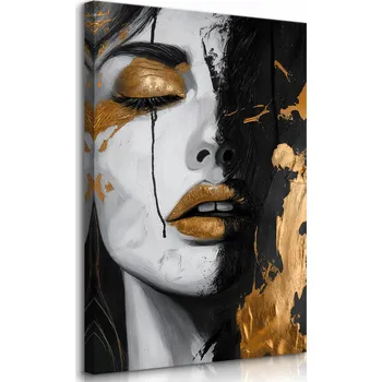 Obraz OBRAZ DO OBÝVÁKU NA PLÁTNĚ ŽENSKÝ PORTRÉT STYL GLAMOUR ABSTRAKCE 20x30