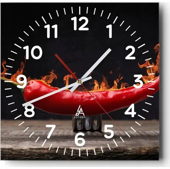 Hodiny Kuchyňské nástěnné hodiny 30x30 Abstrakce Skleněné hodiny do obýváku Moderní Tiché