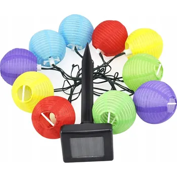 Venkovní osvětlení Solární lampa girlanda LAMPIONY 10 LED dekor P-702