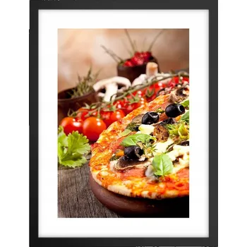 Obraz Obraz plakát v černém rámu do obýváku 30x40 gastronomie plakáty na zeď