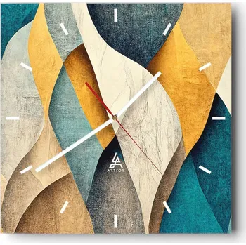 Hodiny Velké nástěnné hodiny 40x40 Abstrakce Skleněné tiché hodiny