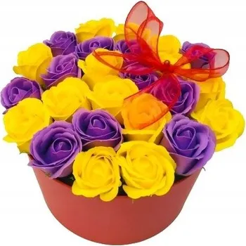 Dárková krabička VELKÝ BOX MÝDLOVÉ KVĚTINY VONÍCÍ KE DNI ŽEN, DÁREK K NAROZENINÁM, JARNÍ