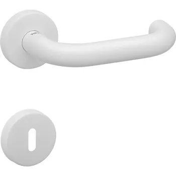 Dveřní kování TI - COSLAN - R AP 2000 rozety BB, klika/klika WS - Bílá matná (152)